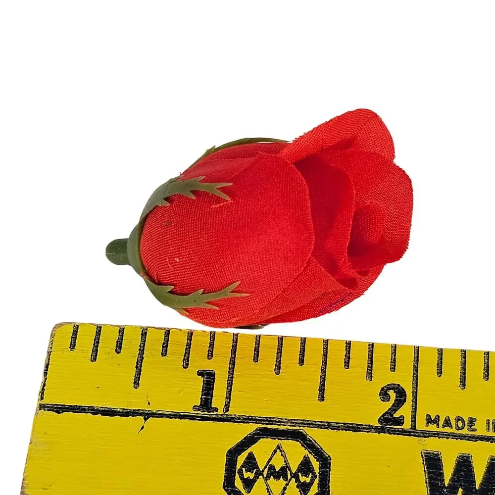 50 Red Silk Rose Buds Stemless Wedding Floral Craft DIY Wreaths 2 inch